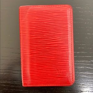 Louis Vuitton Red Epi  small wallet organizer.